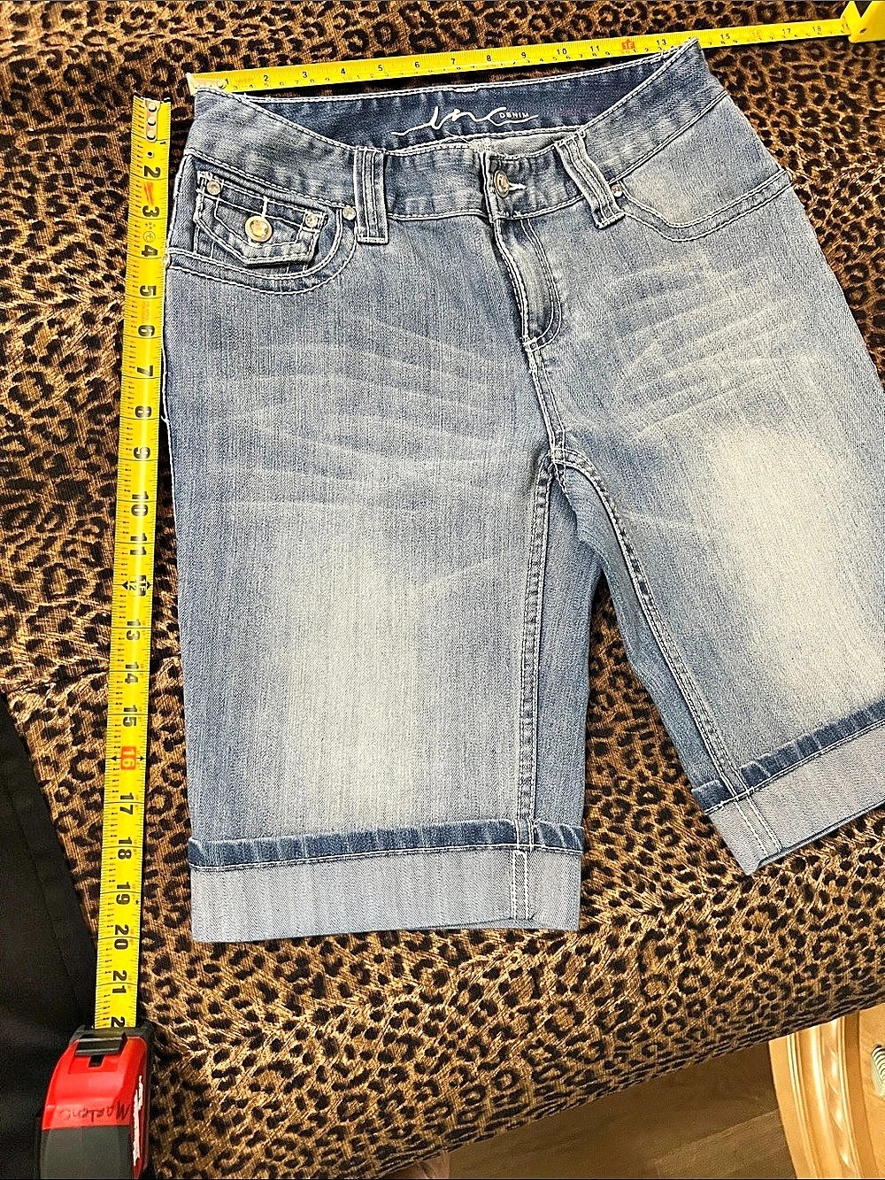 INC International Concepts Denim Bermuda Shorts Blue Size 4